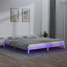 Houten bedframe met LED-verlichting van massief grenenhout - Wit / 120 x 200 cm - Bedden & bedframes