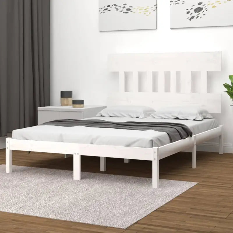 Houten bedframe met massief grenenhout en tijdloos ontwerp - Wit / 120 x 200 cm - Bedden & bedframes
