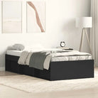 Houten bedframe met multiplex lattenbodem voor een moderne slaapkamer - Zwart / 90 x 200 cm - Bedden & bedframes