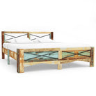 Houten bedframe met vintage charme van massief gerecycled hout - 140 x 200 cm - Bedden & bedframes