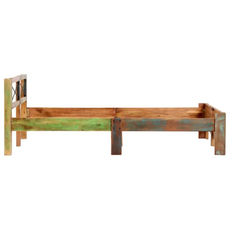 Houten bedframe met vintage charme van massief gerecycled hout - Bedden & bedframes