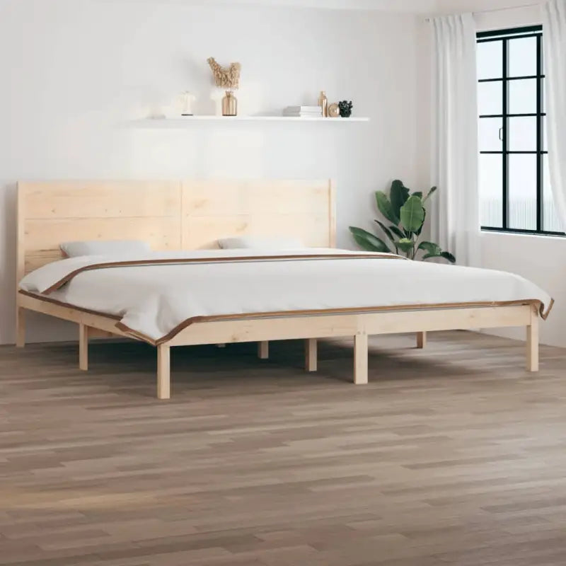 Houten bedframe van massief grenenhout met aanvullende ondersteuning - Bedden & bedframes