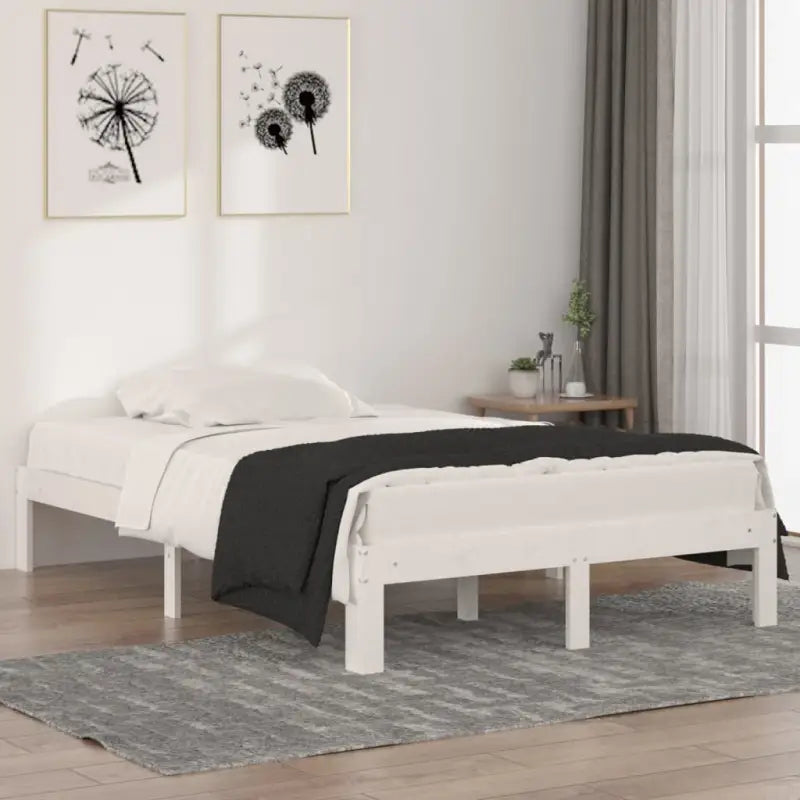 Houten bedframe van massief grenenhout met extra ondersteuning - Wit / 120 x 190 cm - Bedden & bedframes