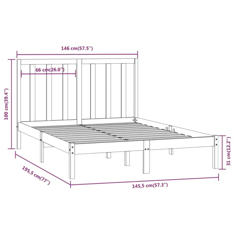 Houten bedframe van massief grenenhout met levering bevat - Bedden & bedframes