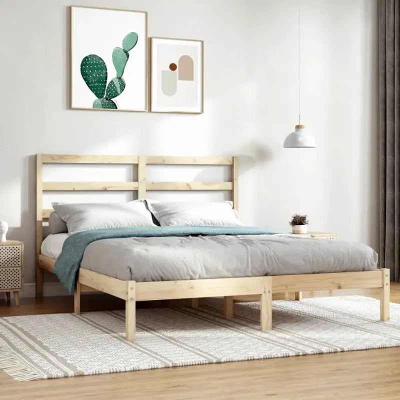 Houten bedframe van massief grenenhout met levering bevat - Bedden & bedframes