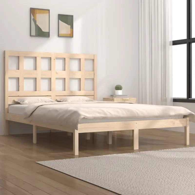 Houten bedframe van massief grenenhout met levering bevat - Naturel / 120 x 190 cm - Bedden & bedframes
