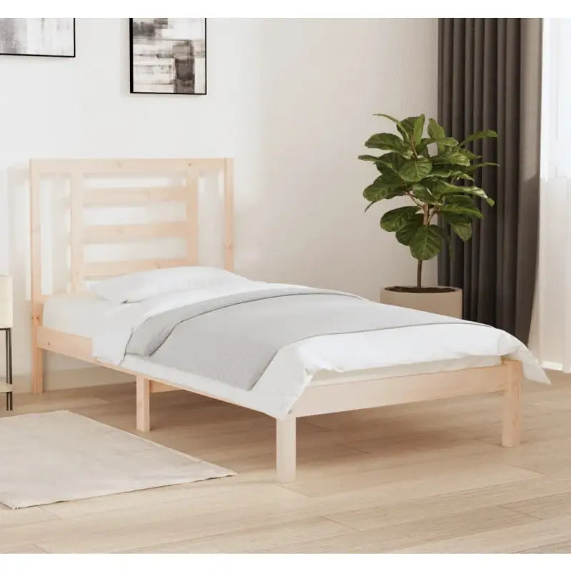 Houten bedframe van massief grenenhout met levering bevat - Naturel / 90 x 190 cm - Bedden & bedframes
