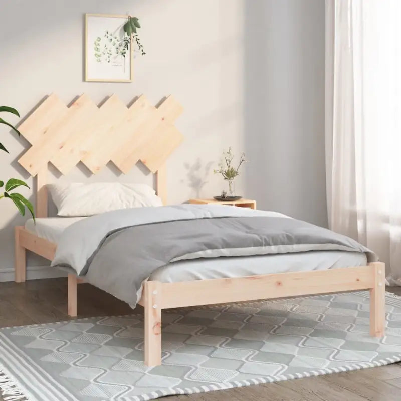 Houten bedframe van massief grenenhout met levering bevat - Naturel / 100 x 200 cm - Bedden & bedframes