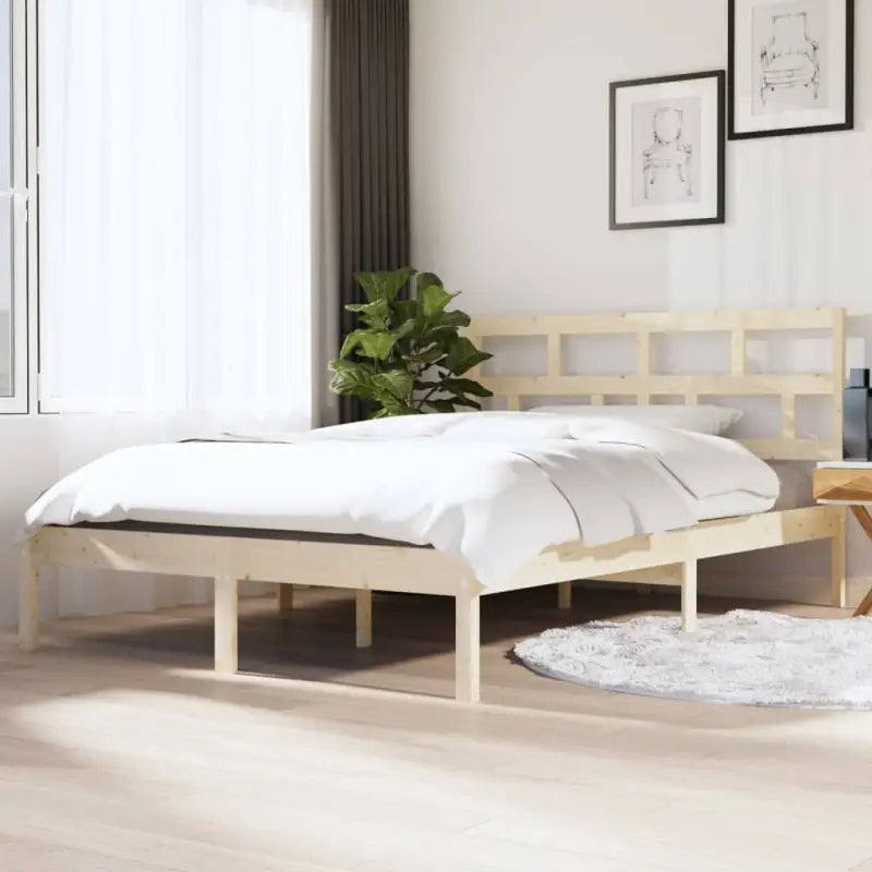 Houten Bedframe van Massief Grenenhout met Levering Bevat - Naturel / 120 x 190 cm - Bedden & bedframes
