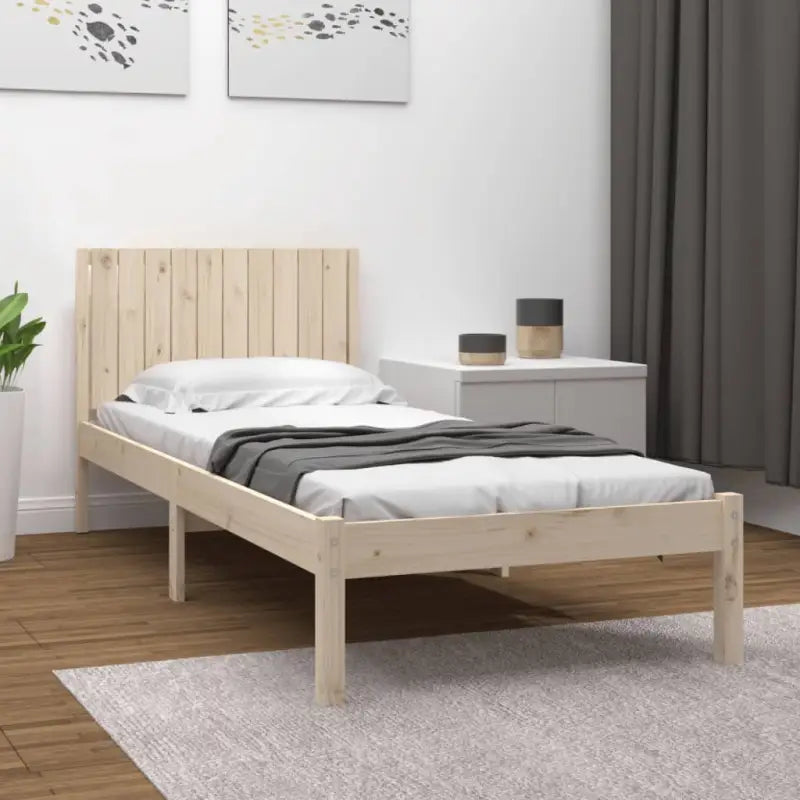 Houten bedframe van massief grenenhout met levering bevat - Naturel / 100 x 200 cm - Bedden & bedframes