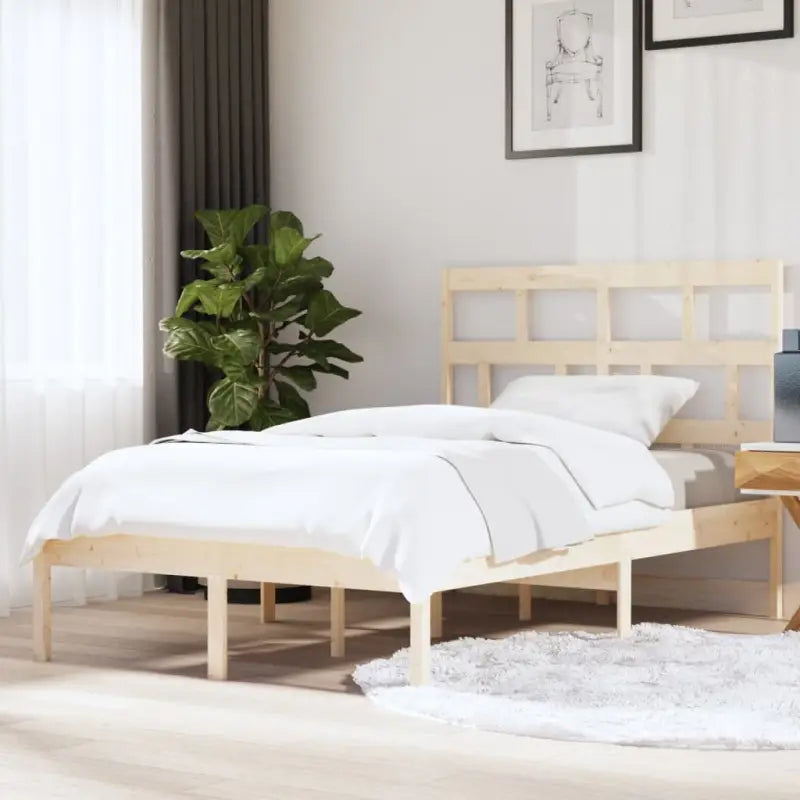 Houten Bedframe van Massief Grenenhout met Levering Bevat - Naturel / 140 x 200 cm - Bedden & bedframes