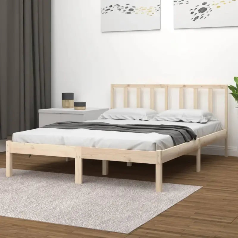 Houten bedframe van massief grenenhout met tijdloos ontwerp - Naturel / 160 x 200 cm - Bedden & bedframes