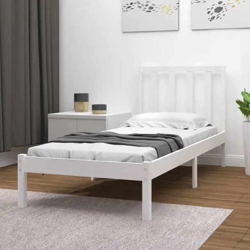 Houten bedframe van massief grenenhout met tijdloos ontwerp - Wit / 90 x 200 cm - Bedden & bedframes