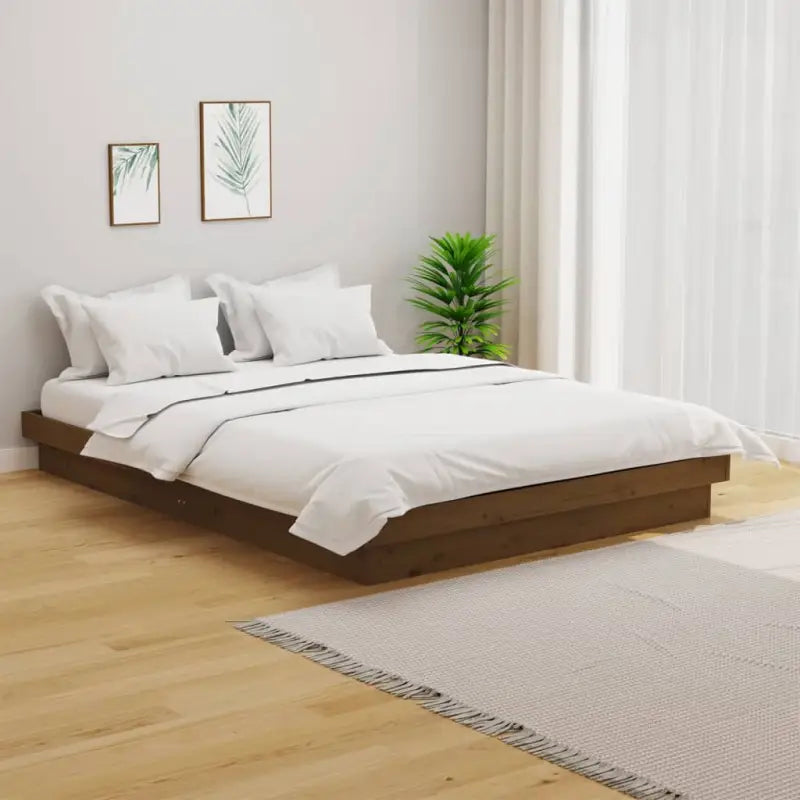 Houten bedframe van massief grenenhout voor een goede nachtrust - Honingbruin / 120 x 190 cm - Bedden & bedframes