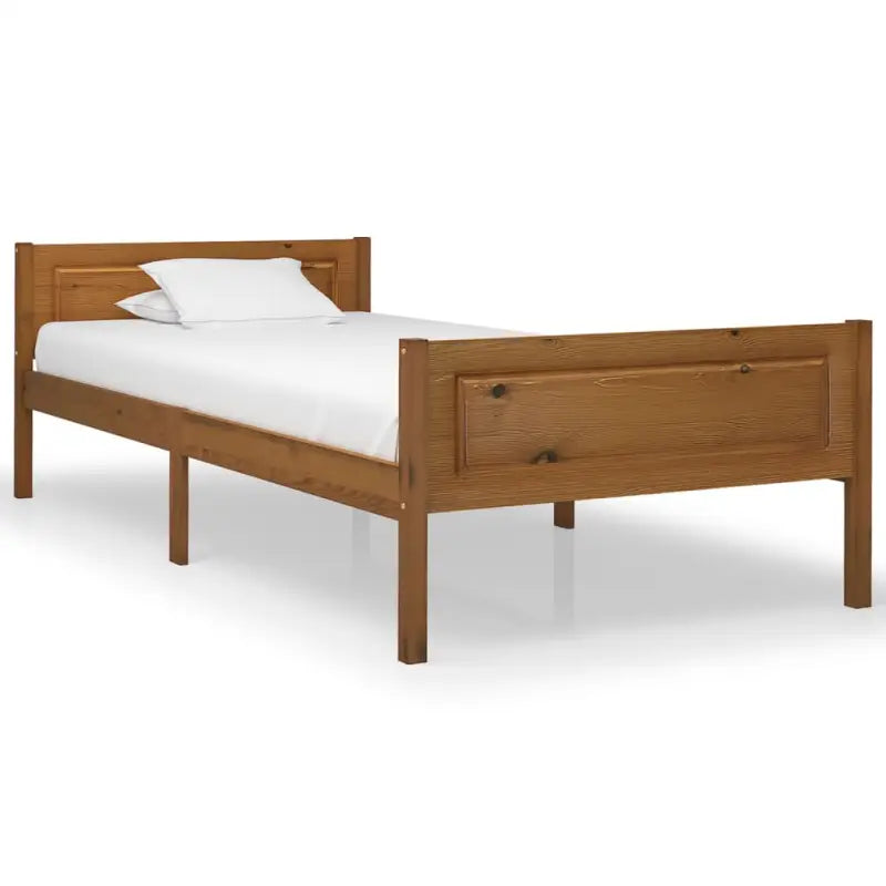 Houten bedframe van massief grenenhout voor een moderne slaapkamer - Honingbruin / 90 x 200 cm - Bedden & bedframes