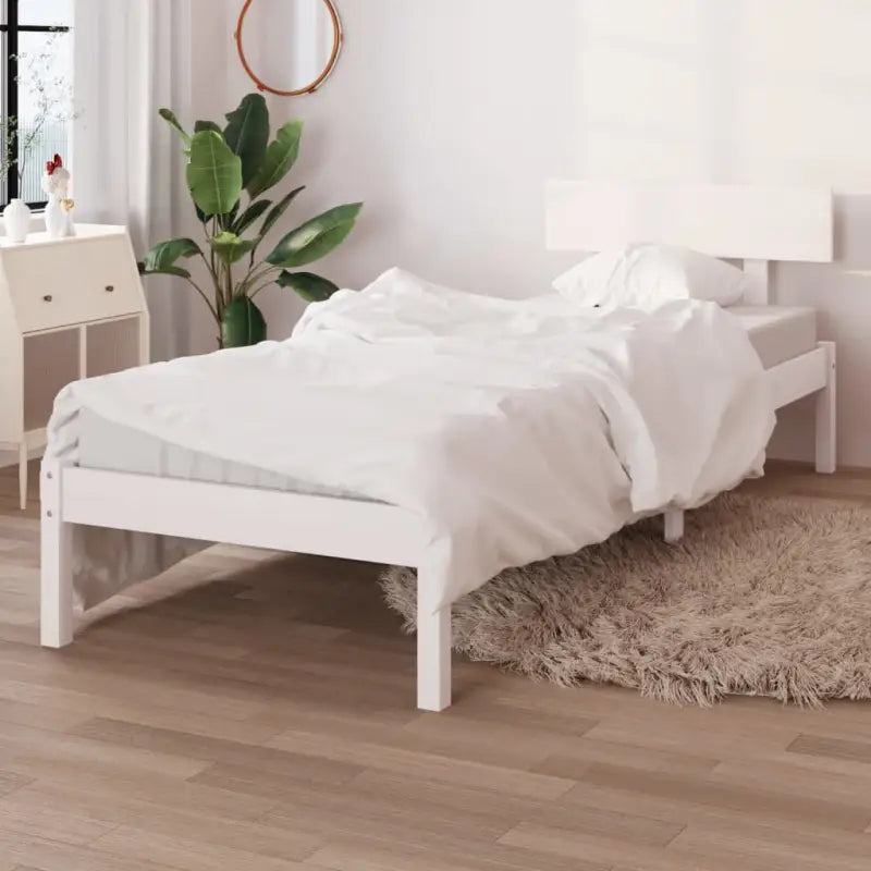 Houten bedframe van massief grenenhout voor een moderne slaapkamer - Wit / 90 x 200 cm - Bedden & bedframes