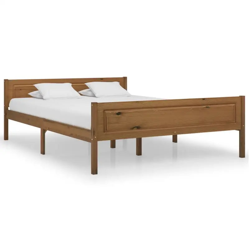 Houten bedframe van massief grenenhout voor een moderne slaapkamer - Honingbruin / 120 x 200 cm - Bedden & bedframes