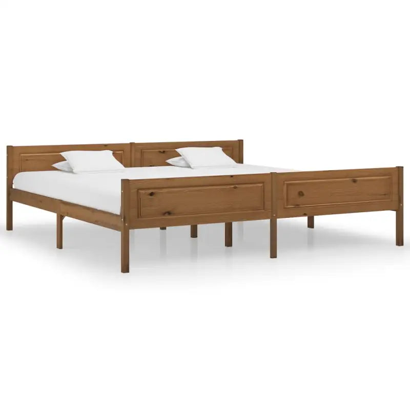 Houten bedframe van massief grenenhout voor een moderne slaapkamer - Honingbruin / 200 x 200 cm - Bedden & bedframes
