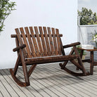 Houten bijzettafel van massief vurenhout met houten frame - Donkerbruin / 1 / Tweezitsbank - Modulaire tuinbanken
