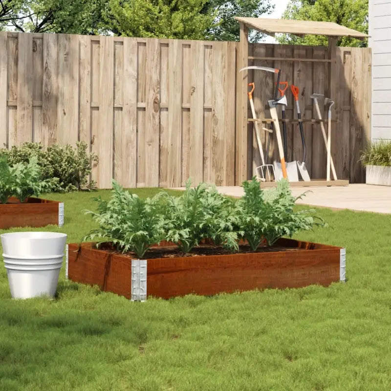 Houten bloempot van massief grenenhout met open bodem en gegalvaniseerde scharnieren - Donkerbruin / 120 x 80 x 21.5 cm