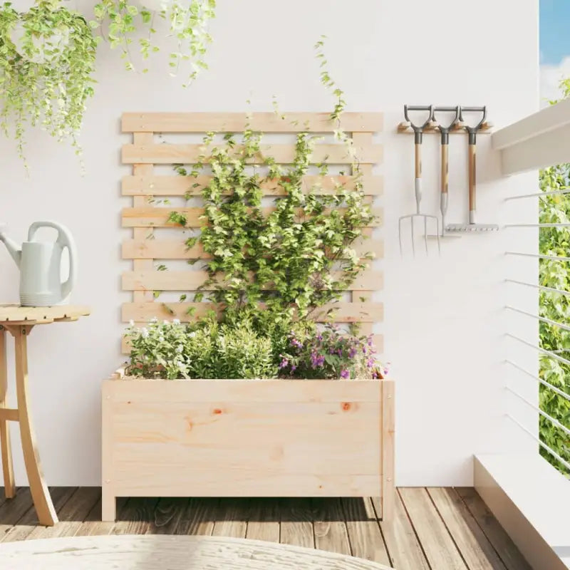 Houten bloempotten en plantenbakken van massief douglashout voor buiten - Natuurlijk grenenhout / 79 x 39.5 x 114 cm