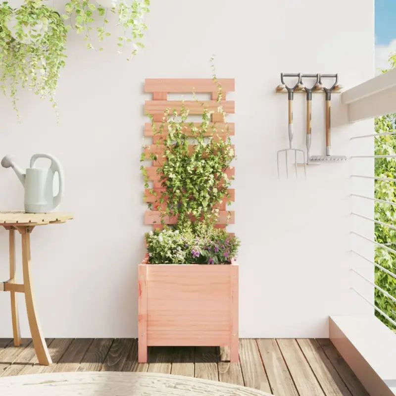 Houten bloempotten en plantenbakken van massief douglashout voor buiten - Natuurlijk douglashout / 39 x 39.5 x 114 cm