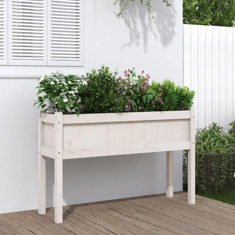 Houten bloempotten en plantenbakken van massief douglashout - Wit grenenhout / 1 - Bloempotten & plantenbakken