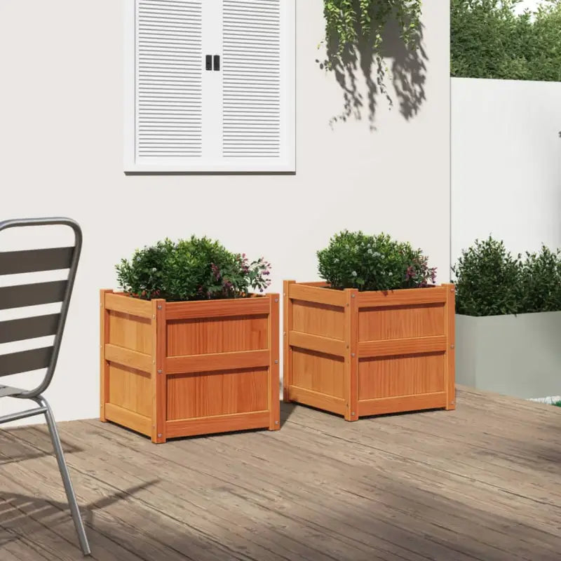 Houten bloempotten en plantenbakken van massief grenenhout - Bloempotten & plantenbakken
