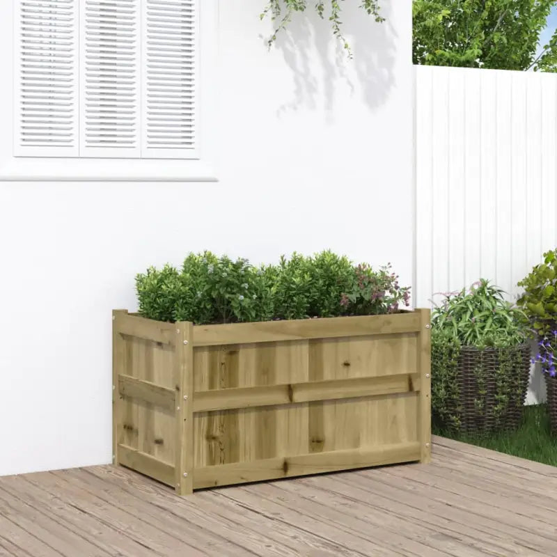 Houten bloempotten en plantenbakken van massief grenenhout - Naturel geïmpregneerd / 1 - Bloempotten & plantenbakken