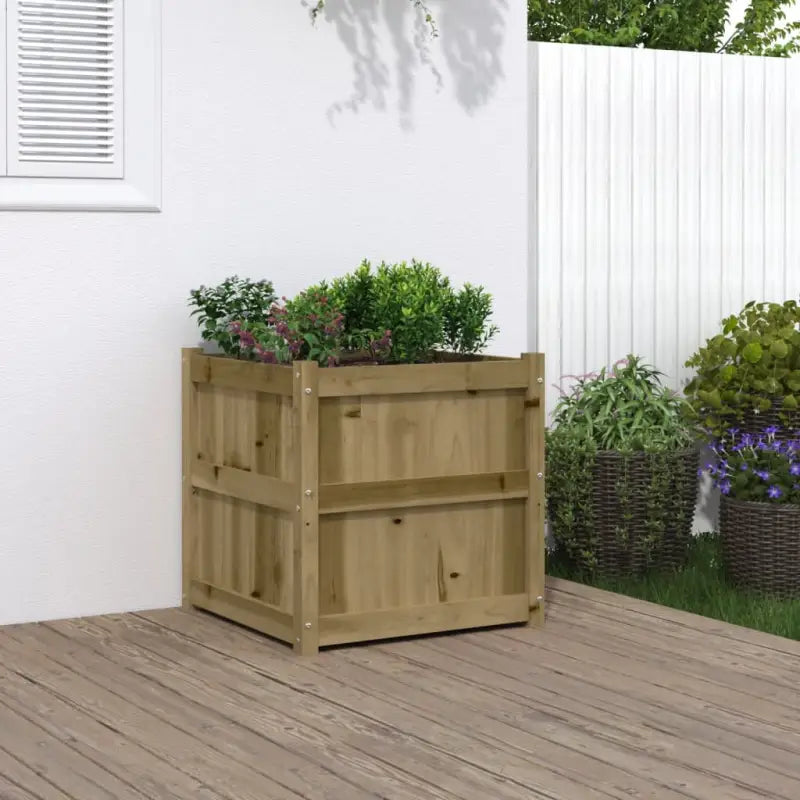 Houten bloempotten en plantenbakken van massief grenenhout - Naturel geïmpregneerd / 1 - Bloempotten & plantenbakken