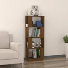 Houten boekenkast met multifunctioneel ontwerp in mangohout - Honingbruin / 1 - Boekenkasten