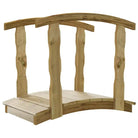 Houten brug van massief grenenhout voor de tuin - 110 x 74 x 105 cm / Met leuning - Tuinbruggen