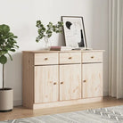 Houten Buffetkast van massief grenenhout met houten knoppen - Naturel / 1 - Dressoirs & buffetkasten