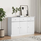Houten Buffetkast van massief grenenhout met houten knoppen - Wit / 1 - Dressoirs & buffetkasten