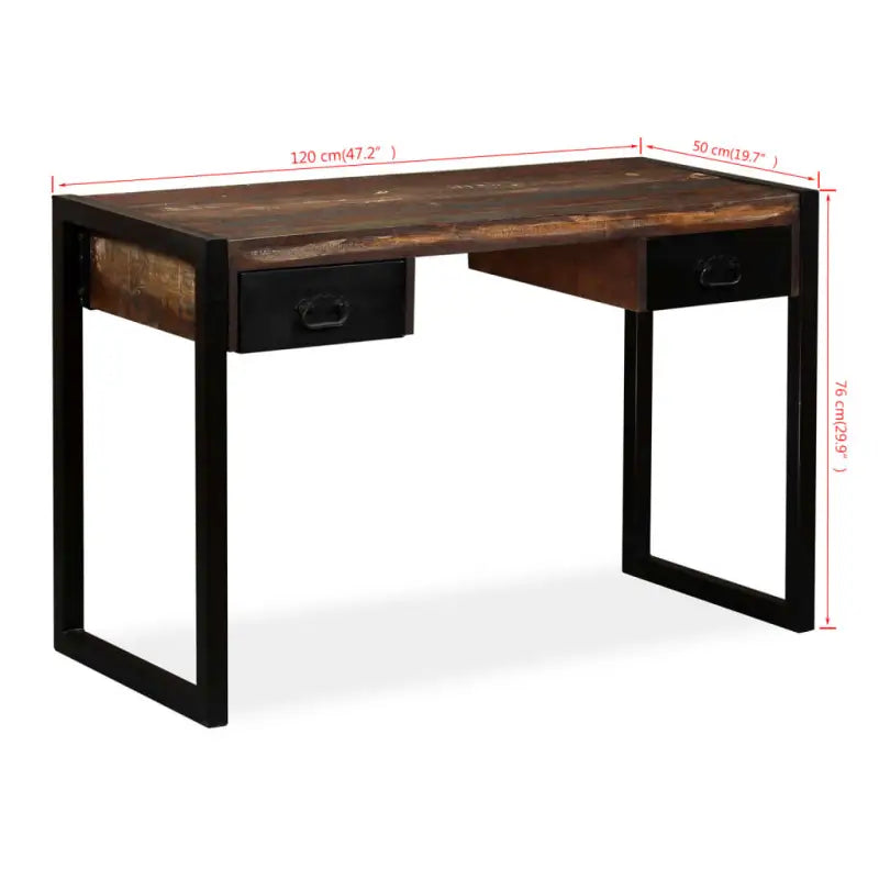Houten bureau in industriële stijl van massief gerecycled hout - Bureaus