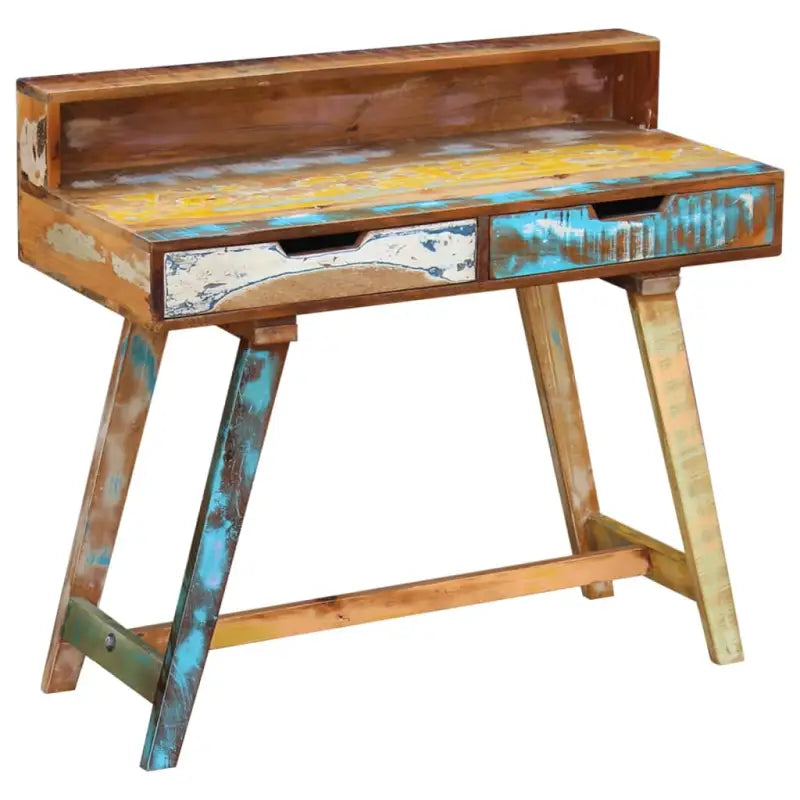 Houten bureau in vintage stijl van massief gerecycled hout - Bureaus