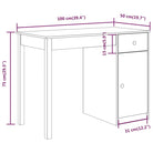 Houten bureau van massief grenenhout met strak en praktisch design - Bureaus