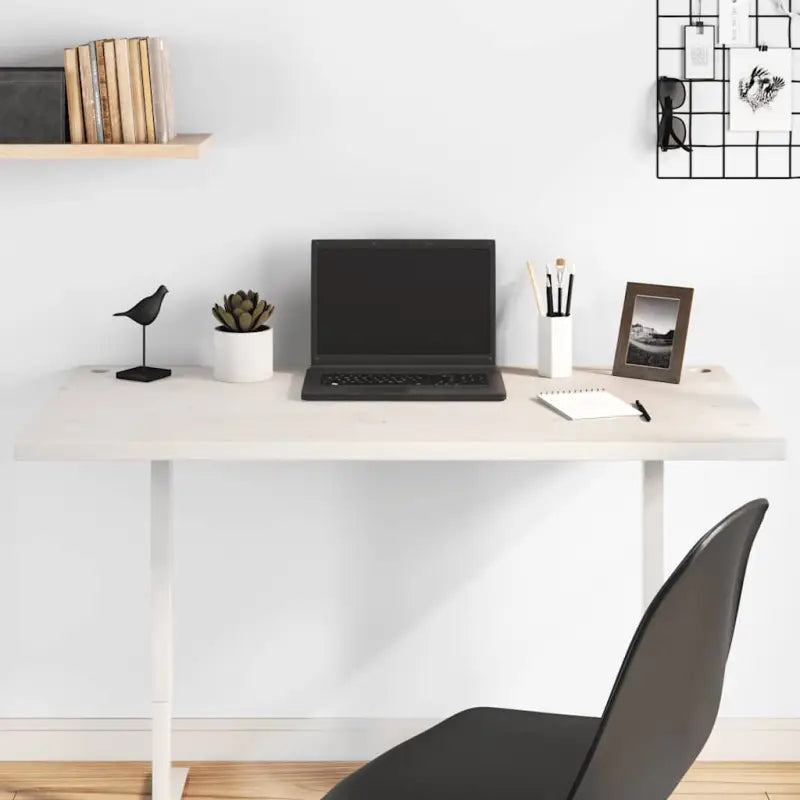 Houten bureaublad van massief grenenhout voor uw bureau meubelstijl - Wit / 100 x 60 x 2.5 cm - Onderdelen