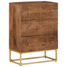 Houten cd en dvd kast van massief mangohout met tijdloze uitstraling - Cd- & dvd-kasten