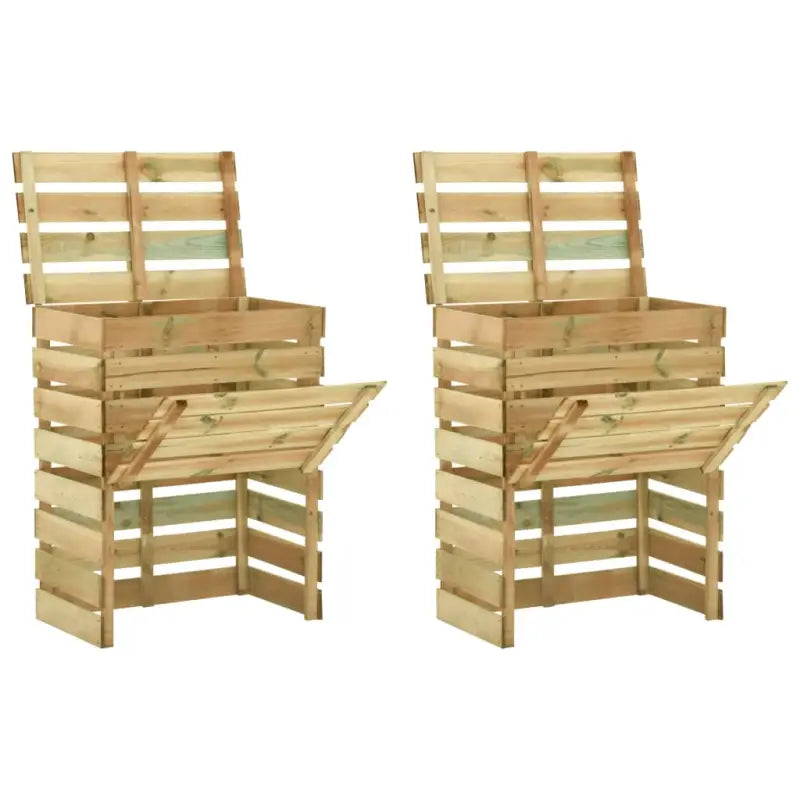 Houten Composbakken met Los deksel voor Goede Luchtcirculatie - 2 - Compostbakken