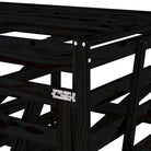 Houten containerberging van massief grenenhout voor tuinafval - Zwart grenenhout / 1 - Containerbergingen