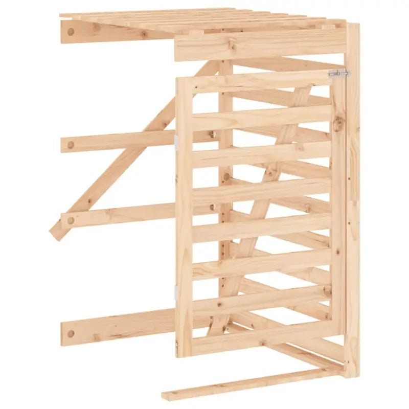 Houten containerberging voor afvalbakken van massief grenenhout - Natuurlijk grenenhout / 1 - Containerbergingen