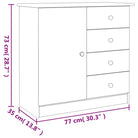 Houten dressoir van massief grenenhout met houten knoppen - Dressoirs & buffetkasten