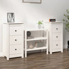 Houten Dressoir van massief grenenhout voor een opgeruimde woonkamer - Wit / 2 / Kast met 3 lades - Dressoirs &