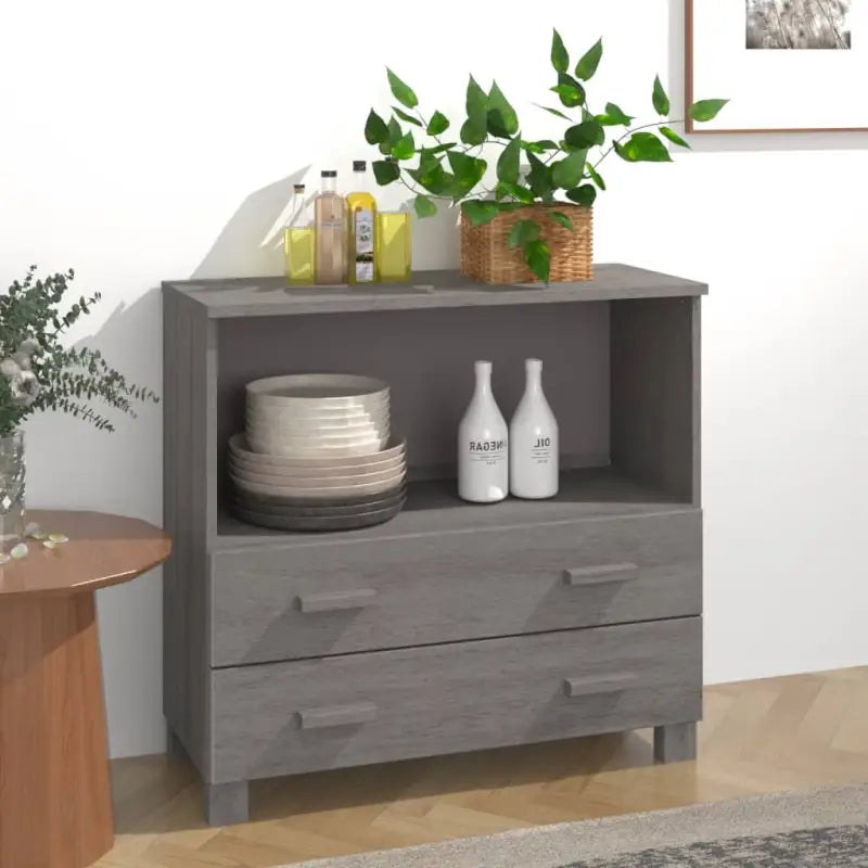 Houten Dressoir van massief Grenenhout voor een stijlvolle inrichting - Lichtgrijs / 1 - Dressoirs & buffetkasten