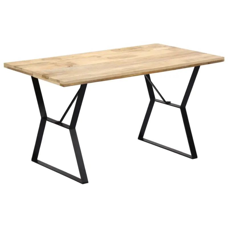 Houten eettafel met industriële stijl van massief mangohout - Eettafels