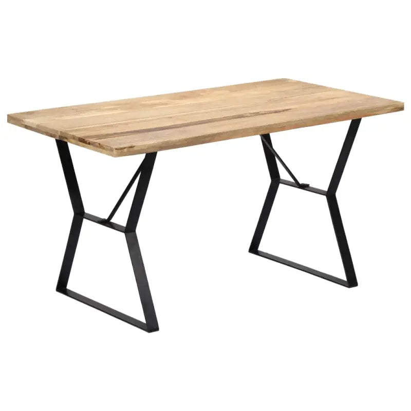 Houten eettafel met industriële stijl van massief mangohout - Eettafels