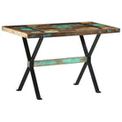 Houten eettafel van massief gerecycled hout in industriële stijl - 120 x 60 x 76 cm / 1 / massief gerecycled hout