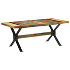 Houten eettafel van massief gerecycled hout in industriële stijl - 180 x 90 x 73 cm / 1 / massief gerecycled hout
