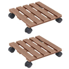 Houten en kunststof plantentrolleys voor binnen en buiten - Bruin / 2 / Vierkant - Plantenstandaarden